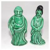 Vintage Stoneware Pottery Asian Couple
