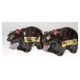 Vintage Redware Brown Bears Tuckaleechee Caverns
