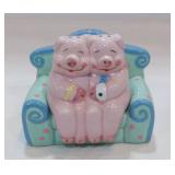 Russ Anthropomorphic Pig Couple on Sofa