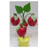 MCM 4 Red Apple Shakers on Metal Plant Holder