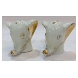 Vintage Petite White & Gold Elephants