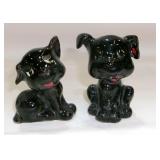 Redware Pottery Black Puppy Dogs