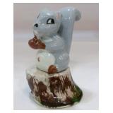 California Art Pottery Grey Squirrel on Tree Stump
