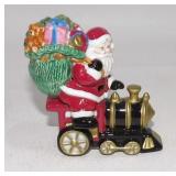 Santa Claus Riding Train Engine Stacking Set
