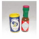 Miniature Morton Salt Glass Tabasco Bottle