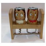 Woodenware Salt Pepper & Opener Bar Set