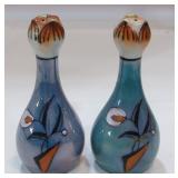 Blue & Peach Lustre Decanter Bottle Shaped Set