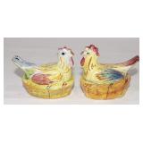 Italian Pottery Hen Chicken on Nests