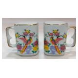 Oriental Birds & Flowers with Handles