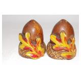 Autumn Colored Leaves on Acorns
