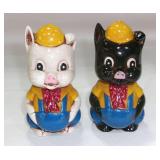 Large Vintage Anthropomorphic Pigs in Overalls