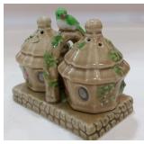 Vintage 3-pc. Bird & Birdhouses with Carrier Set