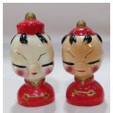 Vintage Japanese Couple Dressed in Red