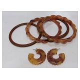 Vintage Faux Tortoiseshell Earrings & Bracelets