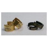 Greek Key & Tribal Design Small Huggie Hoops