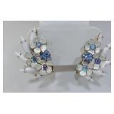 1950s Unsigned Juliana Milk Glass AB Earrings