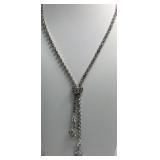 Vintage Rhinestone Y Drop Disco Ball Necklace