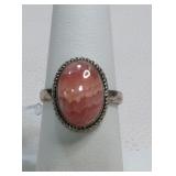 Sterling Silver Pink Rhodochrosite Ring Size 7