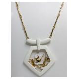 Vintage Cut-Out Little Boy Fishing Scene Necklace