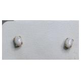 Oval Opal Post Earrings