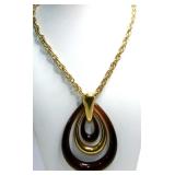 Vintage Crown Trifari Root Beer Lucite Pendant
