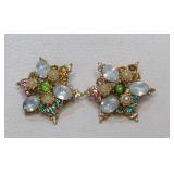 Vintage Glass Rhinestone Beaded Star Scatter Pins