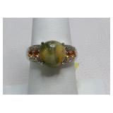Sterling Ring Unakite Center Stone Size 7