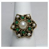 Vintage 1977 Sarah Coventry 'Egyptian' Ring Sz 7.5