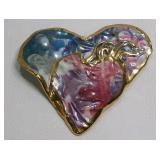 Artisan Layered Heart Brooch
