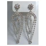 Vintage Rhinestone Chandelier Earrings