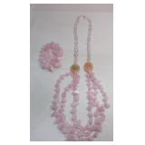 Rose Quartz Pink Carnelian Necklace & Bracelet Set