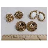 3 Pair of Vintage Gold-Tone Trifari Clip Earrings
