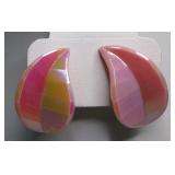 Angel Aura Rose Quartz Iridescent Clip Earrings