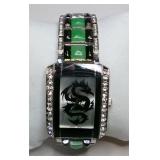 Genoa Quartz Wristwatch Dragon Crystal Jade