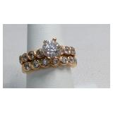 Simulated Diamond Wedding Set Rose Gold Plated 8