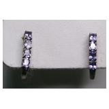 Platinum over Sterling Tanzanite Earrings