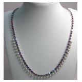 Aurora Borealis Crystal & Faux Pearl Necklace