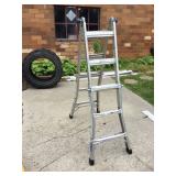 Folding aluminum ladder
