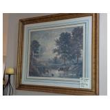 Framed Art Print, Cattle at Watering Hole