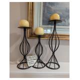 Rustic Black Metal Candle Holders
