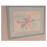 VTG Framed Signed Art, Pink Iris by Dori Faerman