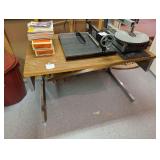 Metal & Wood Veneer Desk (NO CONTENTS)
