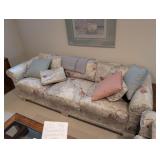 Vtg Thomasville Upholstered 3 Seat Sofa  w/Pillows