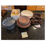 Mixed VTG Wood & Pottery Dishes