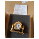 VTG Rumours Gold Tone Mini Mantle Clocks