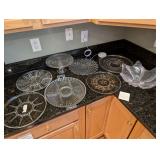 VTG Glass Serving Platterns & Bowl