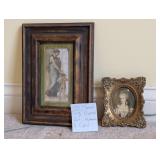 Small VTG Framed Art, Madame & Cupid