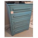 Turquoise Chest of Drawers/ Dresser w/ Content