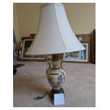 ATQ/VTG Hand Painted/Transfer Porcelain Lamp
