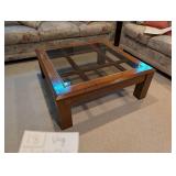 VTG Wooden Glass Top Coffee Table